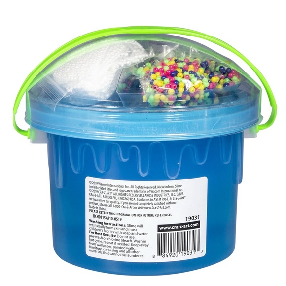 NICKELODEON • Cra-Z-Art 2.5Lb Pre-Made Blue Slime Bucket with Toppings - Picture 5 of 6